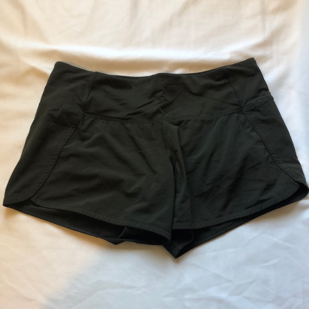 Army green speed up shorts